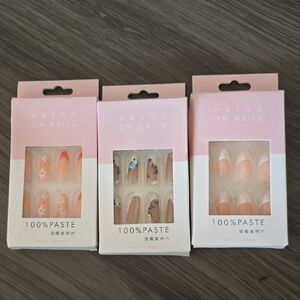 Chic Press On Nails Set - Peach and Nude